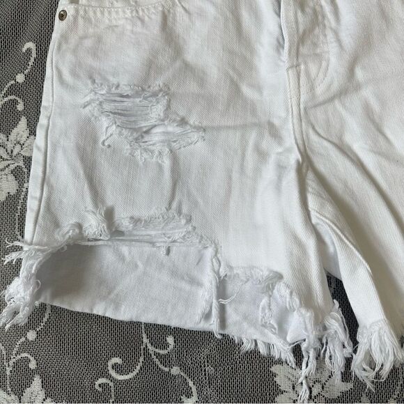 Pistola White High Ride Distressed Denim Shorts Sz 27 - Picture 4 of 13